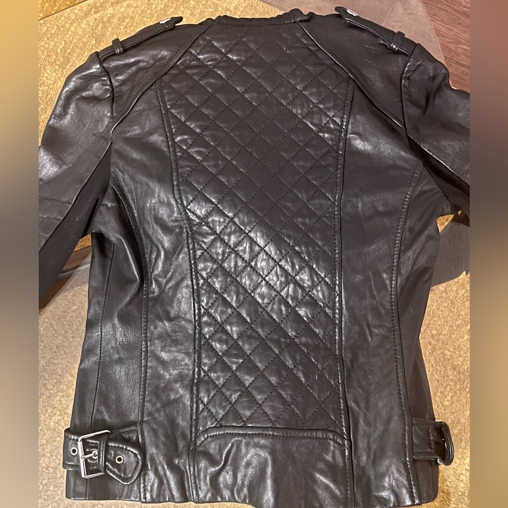 Michael Kors quilted leather jacket with hood! - Picture 4 of 5